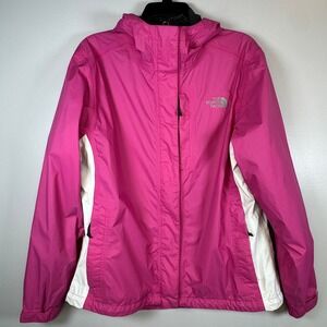 The North Face Jacket Womens M Pink Lightweight HyVent Hooded Rain Coat Gorpcore